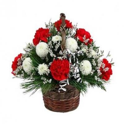 Mixed Carnation Basket Mixed Carnation Basket