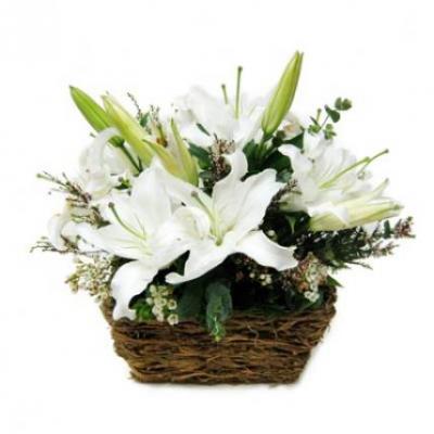 White Lily Basket White Lily Basket