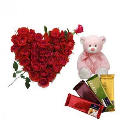Roses Heart, Teddy With Temptation Roses Heart, Teddy With Temptation