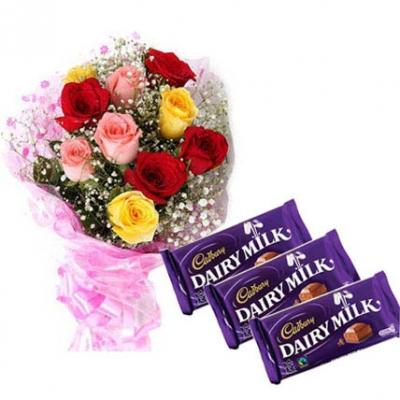 Mix Roses With Cadbury Dairy Milk Mix Roses With Cadbury Dairy Milk
