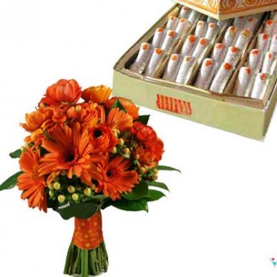 Gerbera With Kaju Roll Gerbera With Kaju Roll