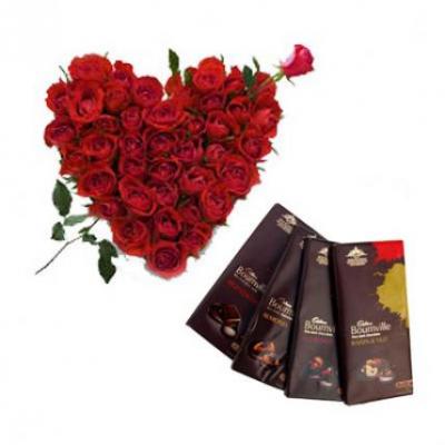 Roses Heart With Bournville Roses Heart With Bournville